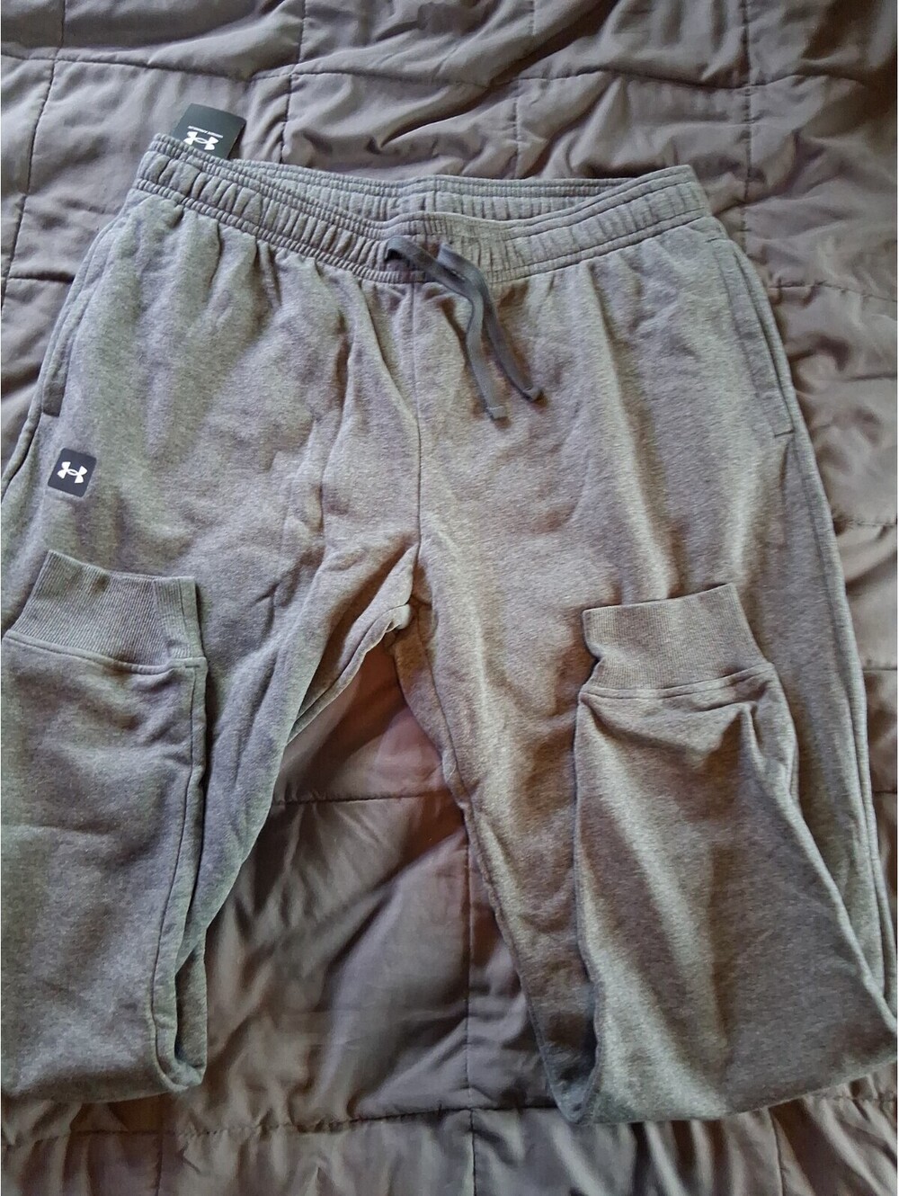Under Armour Mens Rival Fleece Joggers Grey Heather Loose Fit 2XL  NWT D2
